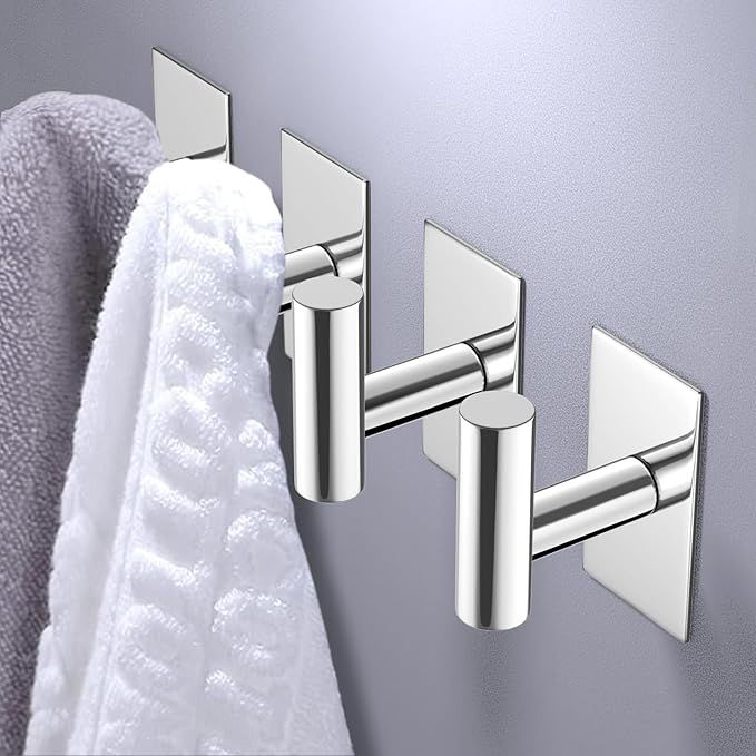 VAEHOLD Wall Towel Hooks, Heavy Duty Sticky Holder Waterproof Towel Hooks - Image 4
