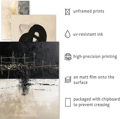ANERZA 16 PCS Black and White Abstract Wall Art Decor, Minimalist Gallery Wall - Image 3