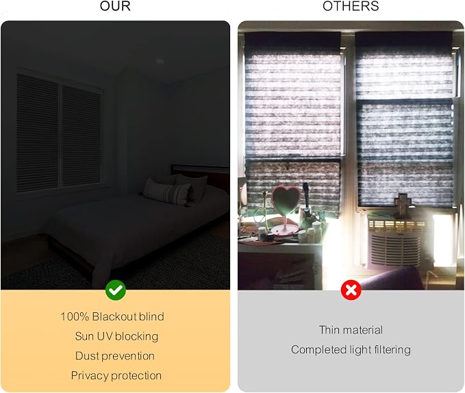 Window Blinds Cordless Blackout No Drill Cut to Size Clip On Stick On Self - Image 4