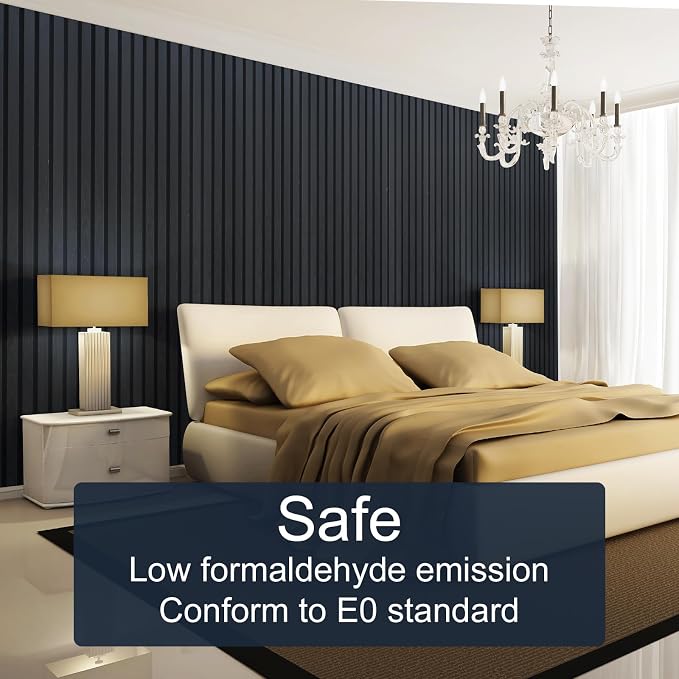 NeatiEase Wood Slat Wall Panels, 4-Piece 96" x 12.6", Soundproof & Noise - Image 5