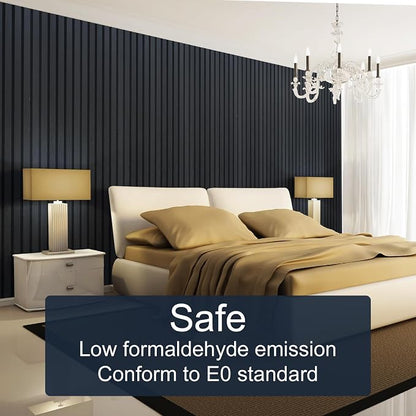 NeatiEase Wood Slat Wall Panels, 4-Piece 96" x 12.6", Soundproof & Noise - Image 5