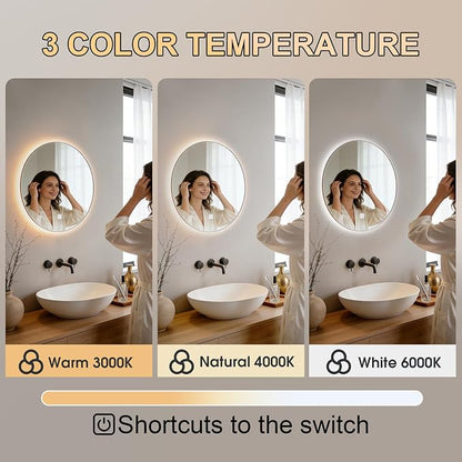 20 Inch Round LED Bathroom Mirror - Image 3