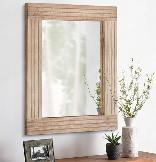 Mirrors for Wall Rustic Wooden Frame Rectangle Mirror Vintage Hanging Mirror by HLFMVWE