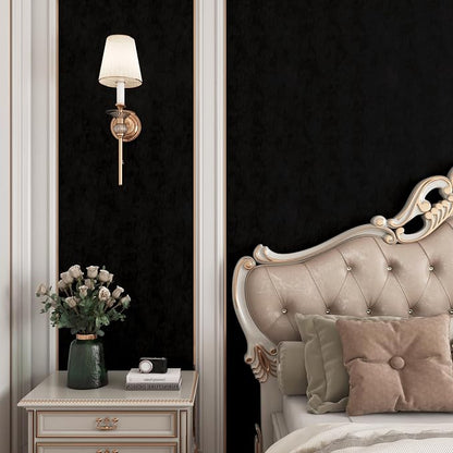YENHOME 30"X393" Black Peel and Stick Wallpaper Vintage Velvet Wallpaper - Image 2