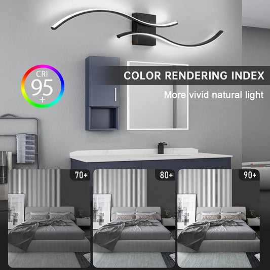 CANEOE Modern Led Wall Light, 39inch Black Indoor Led Wall Sconce Lighting - Image 2