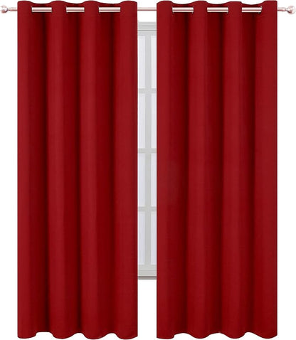 LEMOMO Red Thermal Blackout Curtains/52 x 108 Inch/Set of 2 Panels Room - Image 2