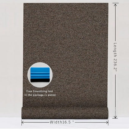 SHUFA Brown Cotton-Like Textured Grasscloth Wallpaper Matte Thick Real Woven - Image 9