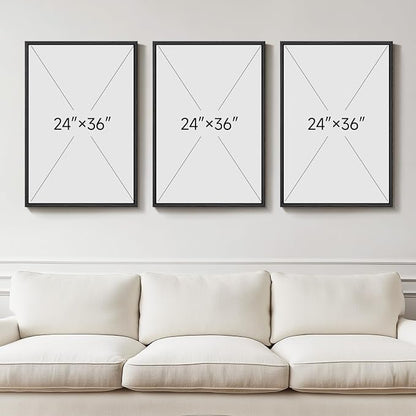 Large Framed Abstract Wall Art for Living Room, 3 Piece Modern Canvas Prints - Image 3