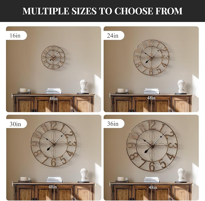 Cuspin 16 Inch Wall Clock, Decorative Clocks - Image 5