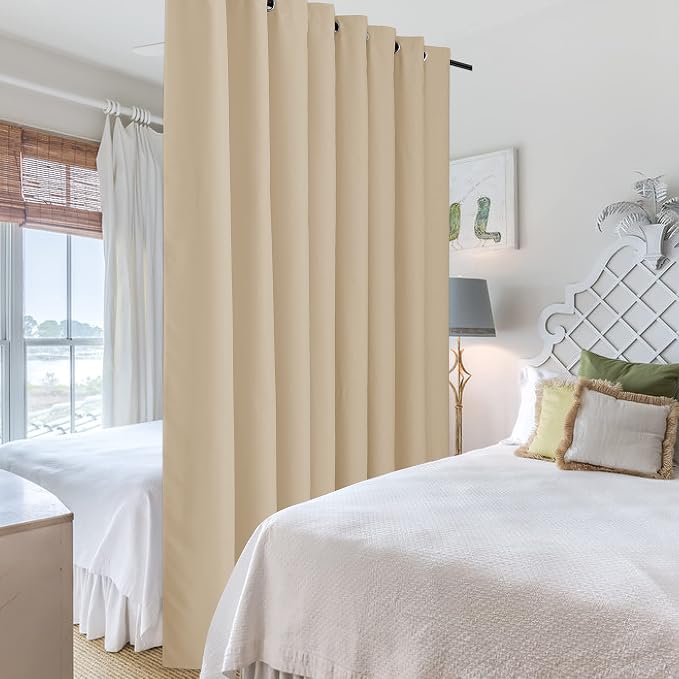 RYB HOME Extra Wide Curtains for Divider Room Separation Soundproof Temporary - Image 4