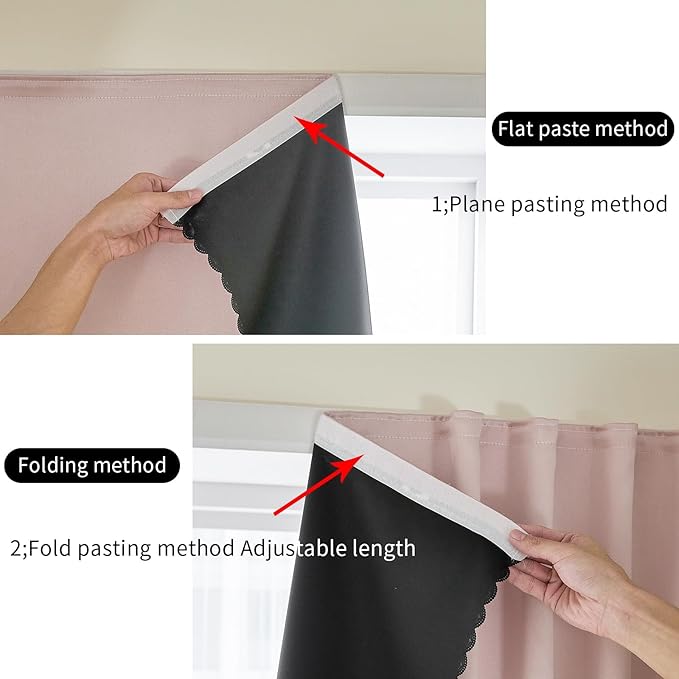 AJAZZ 100% Blackout Shades Window Cover Self Adhesive Curtains Sticky Curtain - Image 5