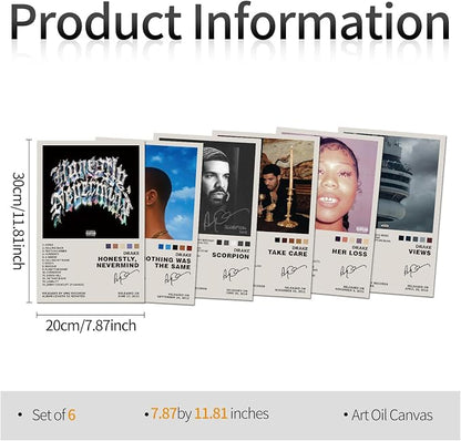 Lidy Set of 6 Drake Poster Music Album Cover Posters Set Merch Wall Art Decor - Image 4