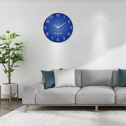 XNM Modern Minimalist Glass Wall Clocks Battery Operated 24 Inch Large Simple - Image 2