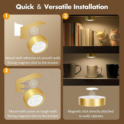 3Pcs Battery Operated Picture Light, Magnetic Led Painting Light - Image 8