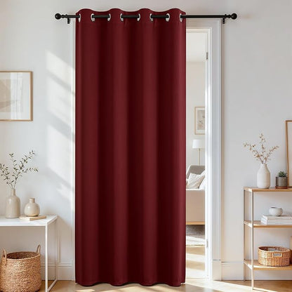Joydeco Blackout Door Curtain for Doorway Privacy 108 Inches Long, Grommet by JOYDECO