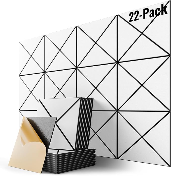 22 Pack X-Line Design Acoustic Panels, Soundproof Wall Panels by Lebenforce