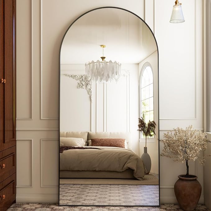 HARRITPURE 71"x30" Arched Full Length Mirror Free Standing Leaning Hanging - Image 7