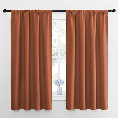 NICETOWN RV Blackout Curtains for Camper Windows, Burnt Orange, Short Blackout by NICETOWN