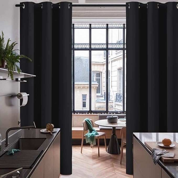 RYB HOME Black Curtain Dividers - Image 2