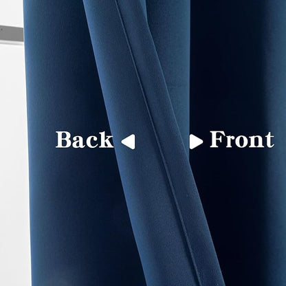 IGEMAEVE Navy Blue Blackout Curtains 96 Inch Length 2 Panels Set, Grommet - Image 4