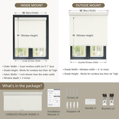 SUNOFF Cordless Blackout Roller Shades Blinds - Image 2