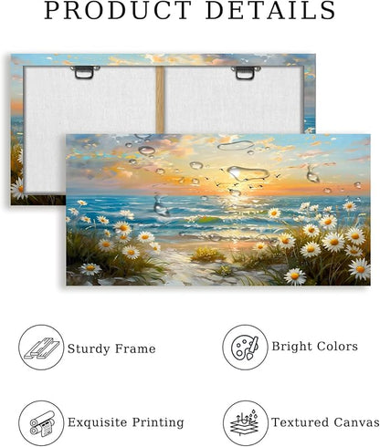 SERIMINO Large Canvas Wall Art Prints, Ocean Sunset Landscape Canvas Prints - Image 6