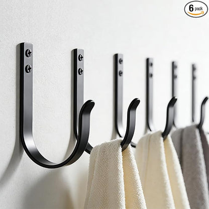 6 Pack Heavy Duty Wall Hooks, 22 LB Load Bearing Stainless Steel Single Prong by Unknown