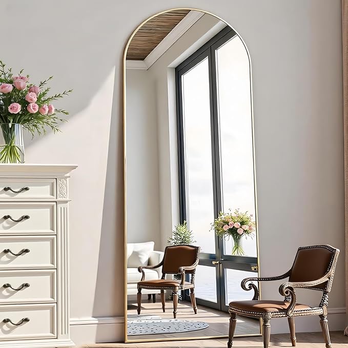 Rowjut Floor Mirror Arched Full Length Mirrors, Mirror Full Length Standing by Rowjut