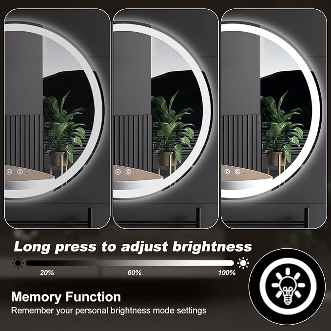 DUMOS 28 Inch Round LED Bathroom Mirror - Image 7