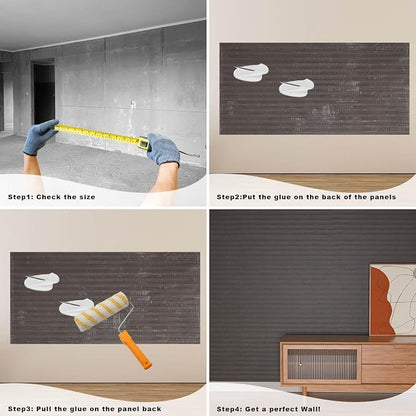 3D Wall Panels - 4PCS 47.2"x23.6" Faux Stone Wall Covering - MCM Modified Clay - Image 5