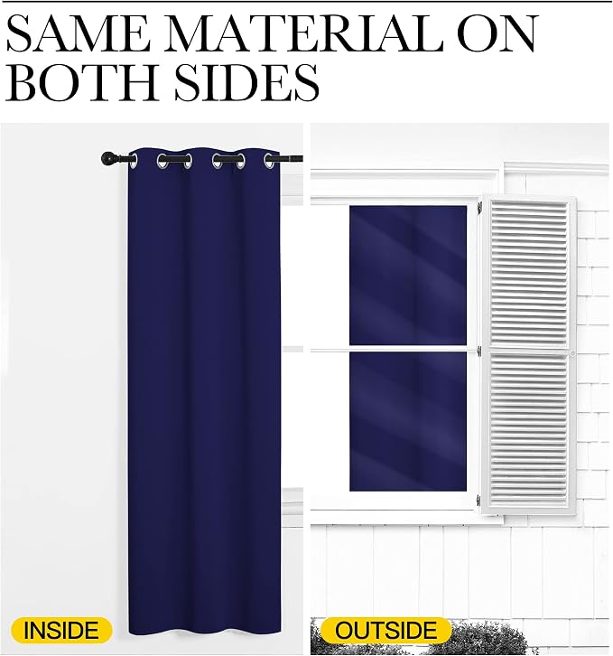 NICETOWN Navy Blue Blackout Curtains 90 inches Length - Image 5