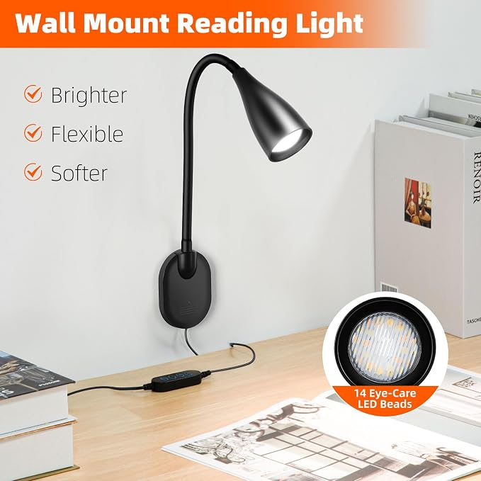 LiFMIRA Wall-Mounted LED Bedside Reading Light - Image 2