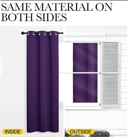 NICETOWN Purple Blackout Curtains 78 inches Long, Niose Reducing and Thermal - Image 6