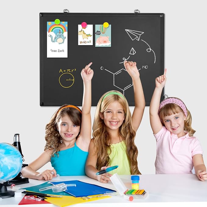 Magnetic Chalk Board, 24“x18” Black Chalkboard Double-Sided Dry Erase Board - Image 7