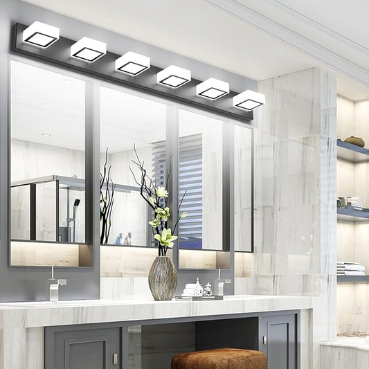 Ralbay Black Bathroom Vanity Lights 48inch Metal Acrylic LED Modern Bathroom - Image 2
