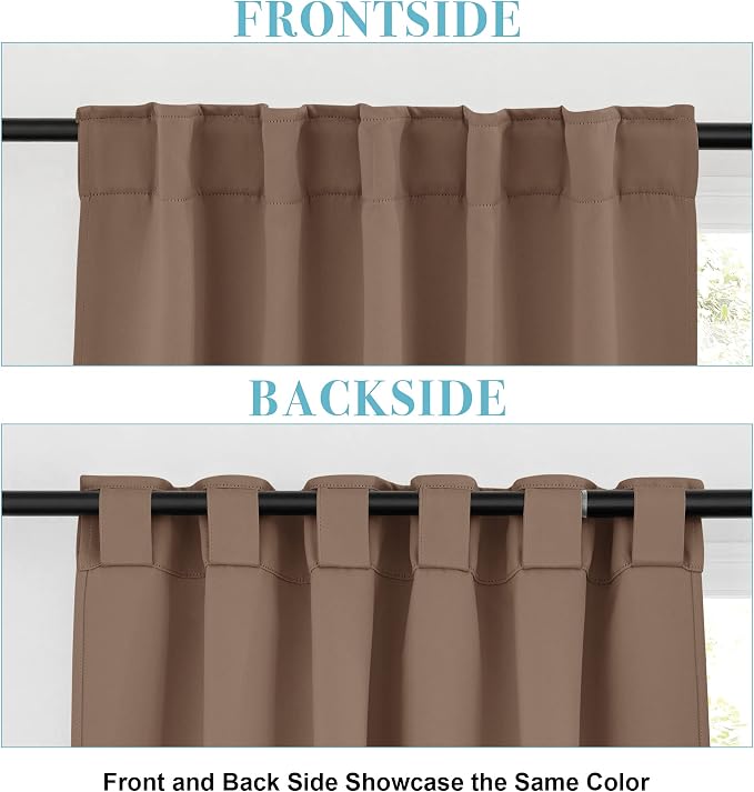 RYB HOME Small Window Curtains Blackout, Privacy Thermal Insulating Drapes - Image 2