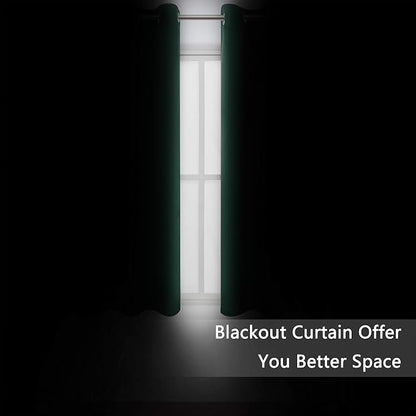 LEMOMO Green Blackout Curtains 34 x 54 Inch Length/Set of 2 Curtain - Image 3