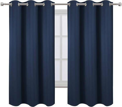LEMOMO Navy Blue Thermal Blackout Curtains/38 x 63 Inch/Set of 2 Panels Room - Image 2