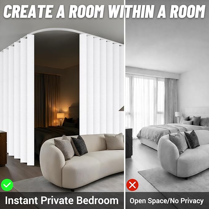 Room Divider Curtain Sets with Flexible Ceiling Track, Privacy Soundproof - Image 3