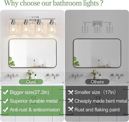 MOKATNG 4-Light Bathroom Light Fixtures, Vanity Light - Image 2