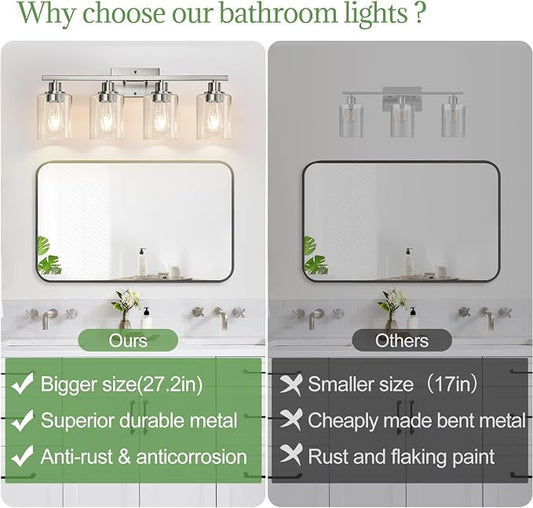MOKATNG 4-Light Bathroom Light Fixtures, Vanity Light - Image 2