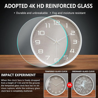 Modern Wall Clocks Battery Operated, 12 inch Silent Non Ticking Analog Clock - Image 5