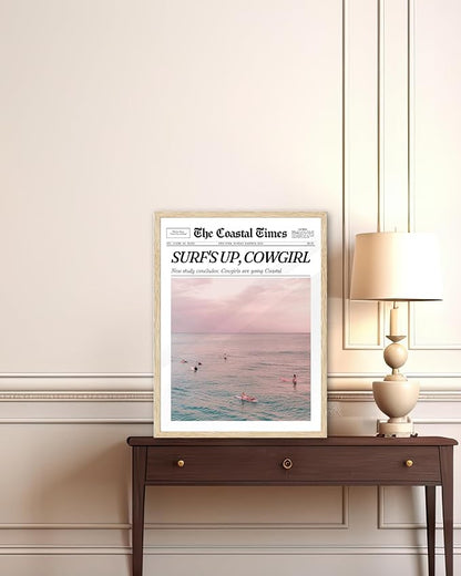 iHery Framed Trendy Coastal Cowgirl NewsPaper Wall Art Prints, New York News - Image 2