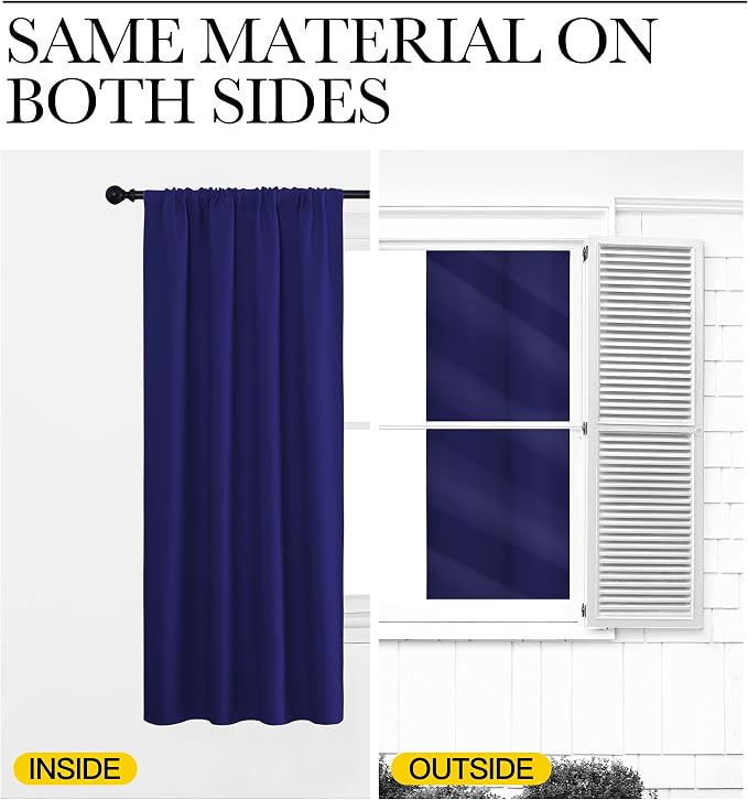 NICETOWN 2 Panels Blackout Curtains, Rod Pocket Thermal Insulated Drapes 84 - Image 4