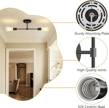 FadimiKoo 2-Light Black Bathroom Lighting Over Mirror, Modern Sconces Wall - Image 3