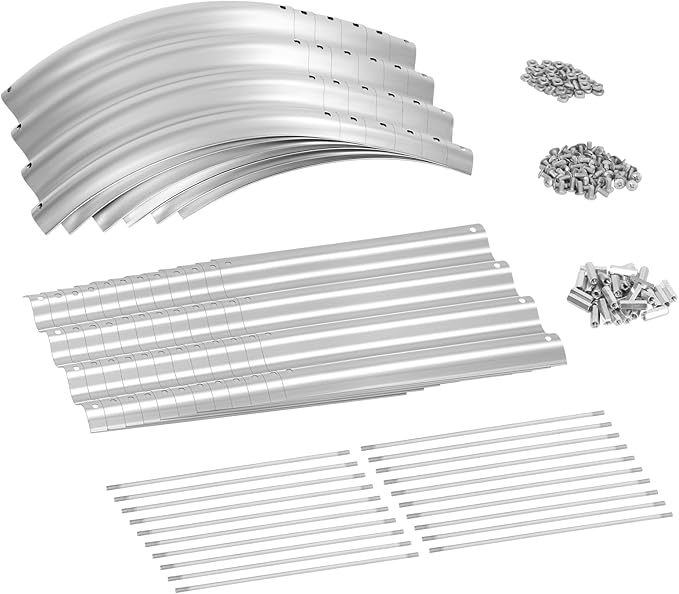 Land Guard 8ft Galvanized Raised Garden Bed Kit, Raised Garden Boxes Outdoor, Oval Metal Raised Garden Beds for Vegetables, Silver,108 Gallon Capacity(with 10 Connecting rods)