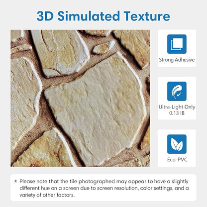 COMSTICKC 3D Faux Stone Wall Panel Peel and Stick Wall Covering, Ultra-Light - Image 4