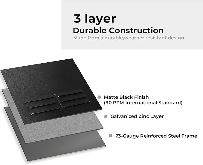 Worth Garden Metal Planter Box - 30" L x 11" W x 13" H Matte Black Heavy Duty Large Rectangular Steel Modern Plant Pot, Indoor Outdoor - Insert Plate with Drain Holes, Air Vents, No Assembly Required