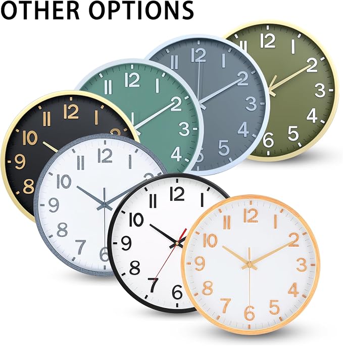 Wall Clocks Battery Operated 10 inch Modern Wall Clock, Silent Non Ticking Wall - Image 9