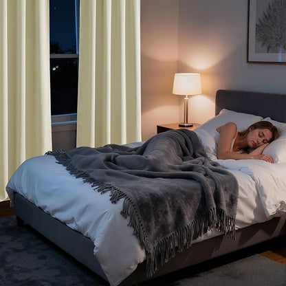 RYB HOME Bedroom Blackout Curtains 72 inches Long, 100% Blackout Thermal - Image 5